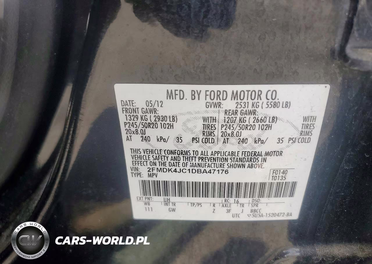 2013 Ford Edge Sel VIN:2FMDK4JC1DBA47176 - 13