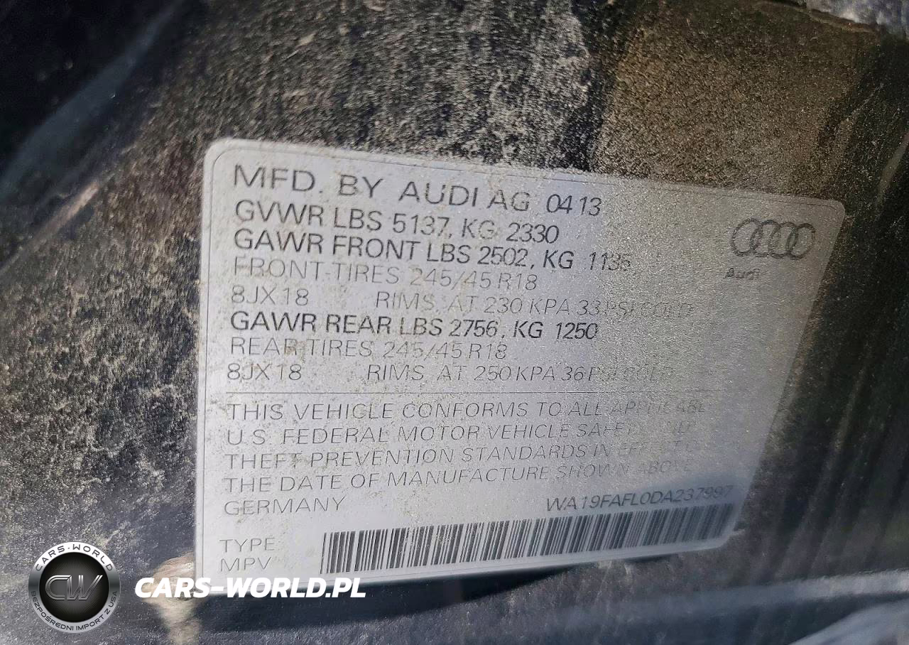 2013 Audi A4 Allroad Premium VIN:WA19FAFL0DA237997 - 12