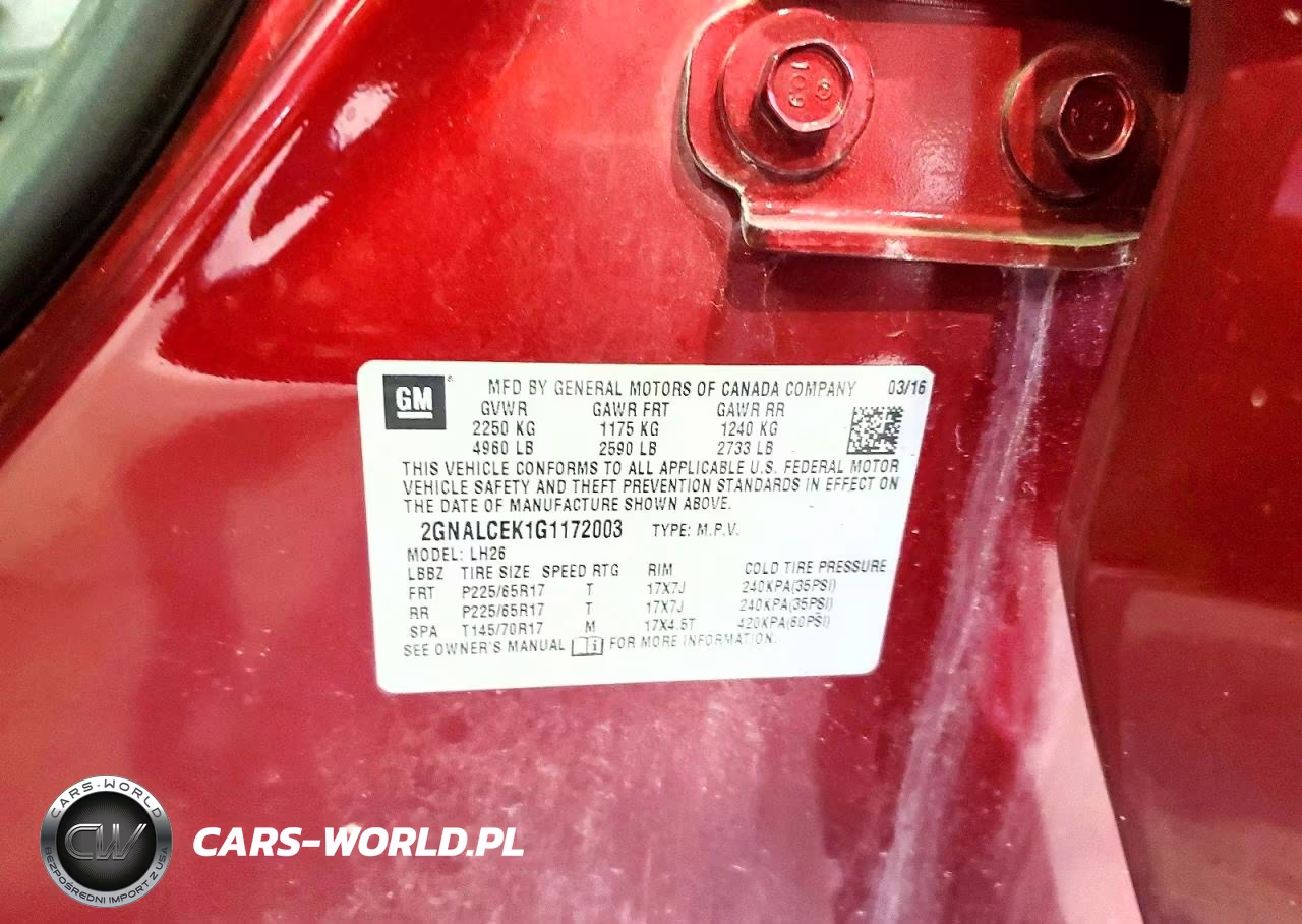 2016 Chevrolet Equinox Lt VIN:2GNALCEK1G1172003 - 14