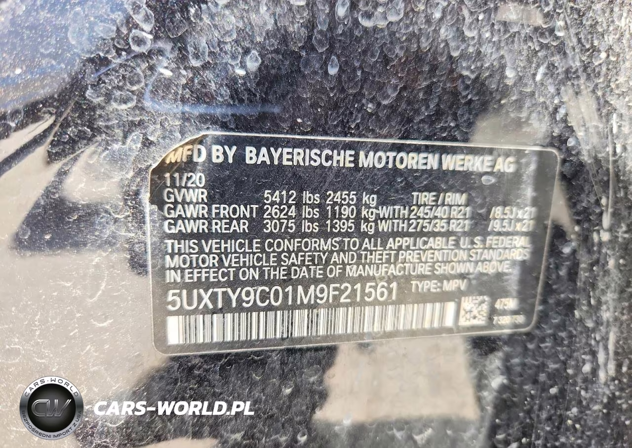 2021 BMW X3 xDrivem40I VIN:5UXTY9C01M9F21561 - 12
