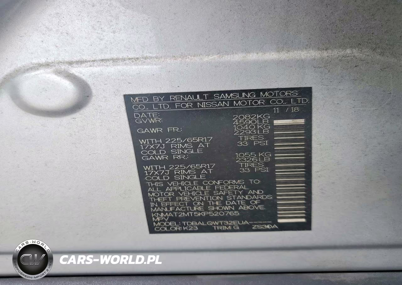 2019 Nissan Rogue Sv VIN:KNMAT2MT5KP520765 - 13