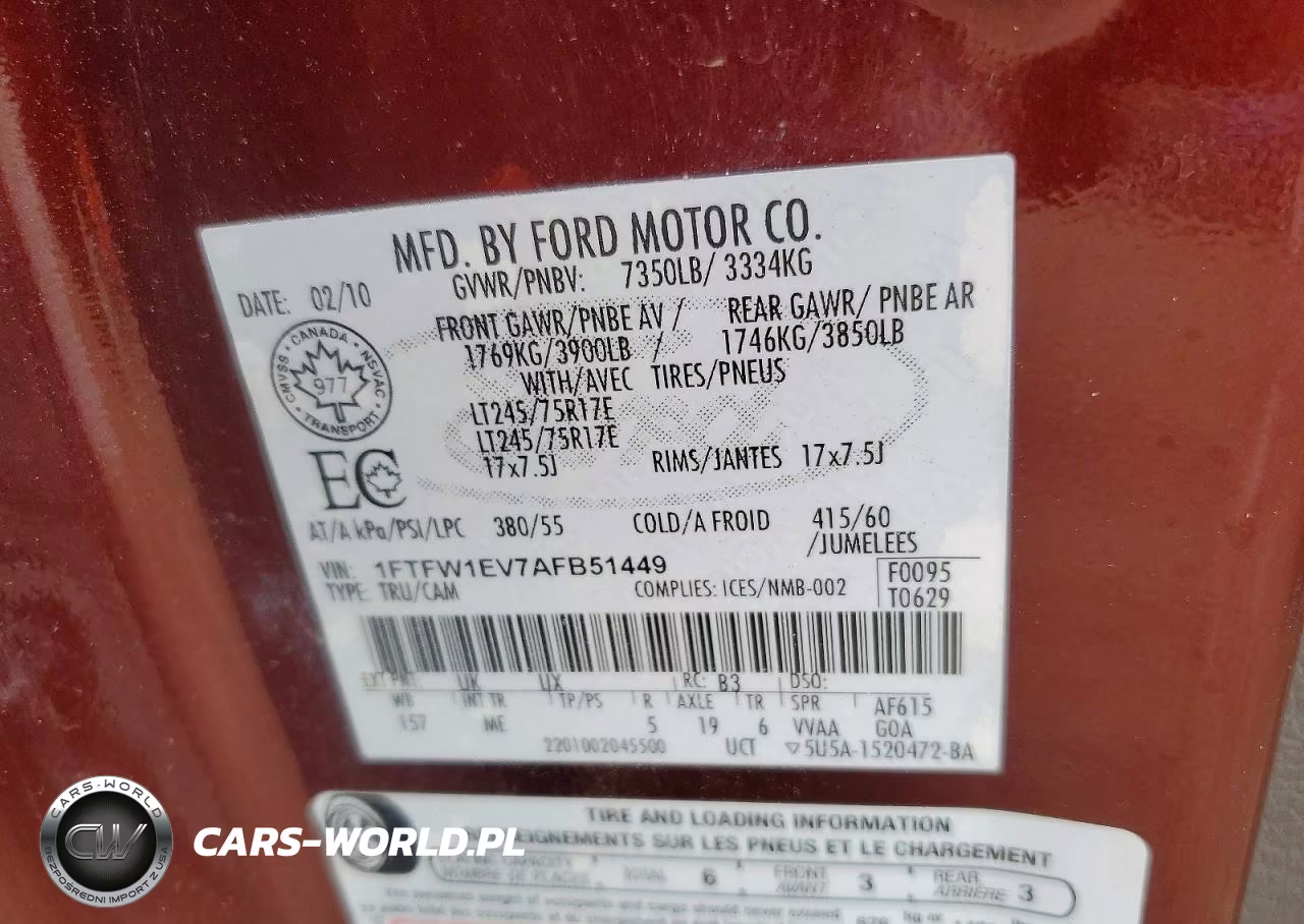 2010 Ford F150 Supercrew VIN:1FTFW1EV7AFB51449 - 12