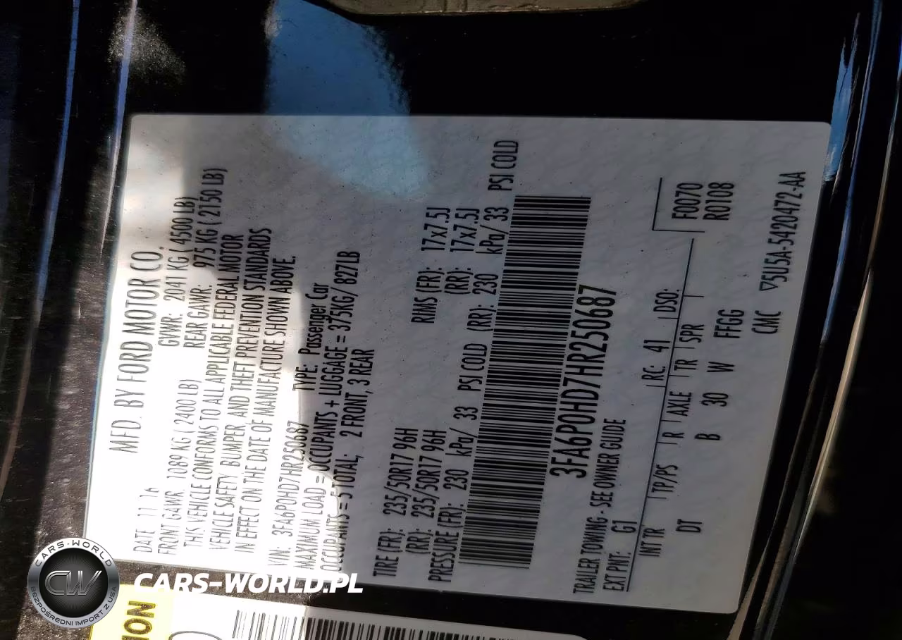 2017 Ford Fusion Se VIN:3FA6P0HD7HR250687 - 12
