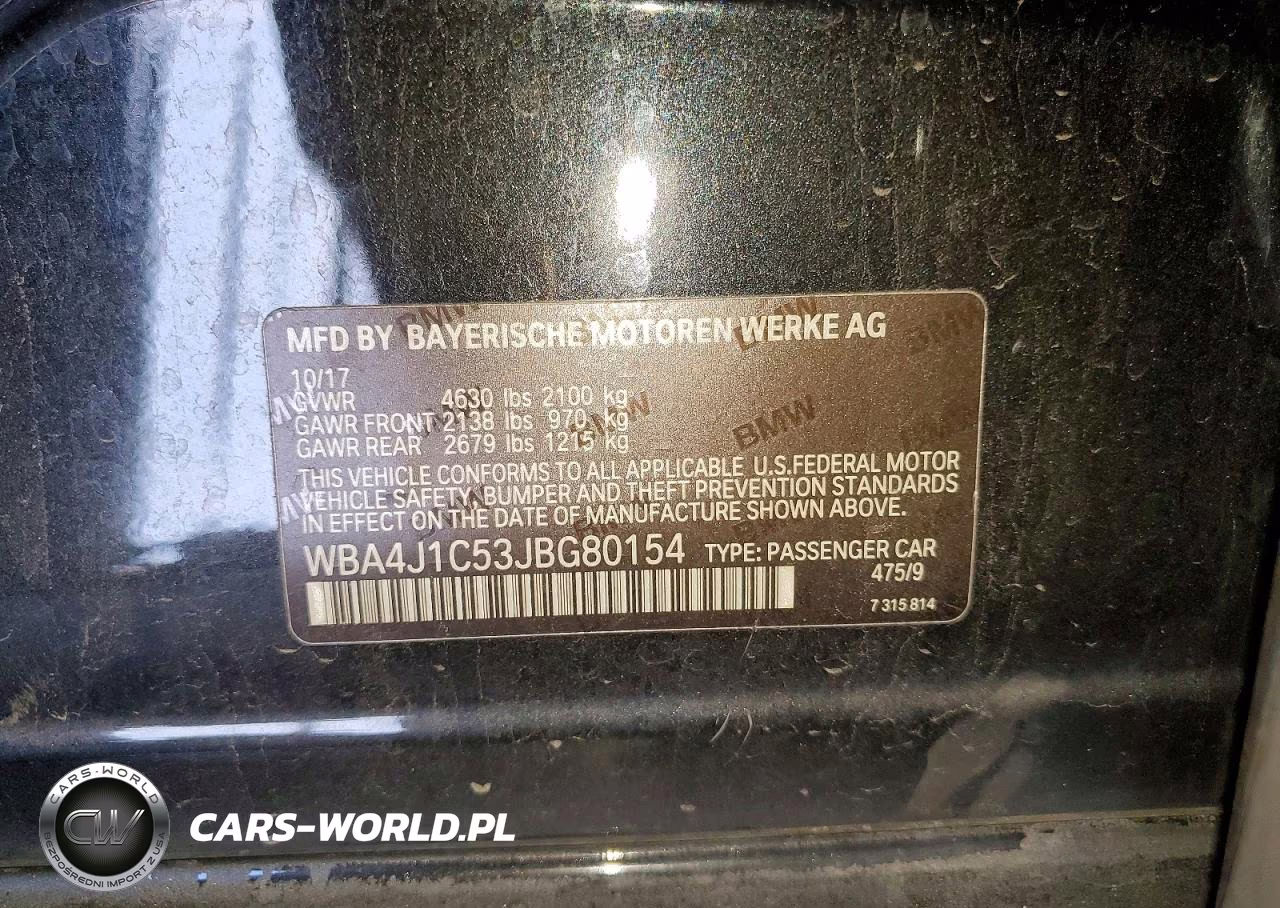 2018 BMW 430I Gran Coupe VIN:WBA4J1C53JBG80154 - 12