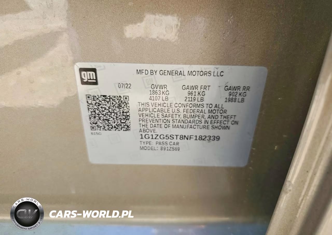 2022 Chevrolet Malibu Rs VIN:1G1ZG5ST8NF182339 - 12