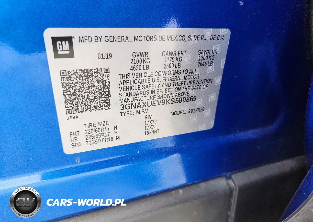 2019 Chevrolet Equinox Lt VIN:3GNAXUEV9KS589869 - 13