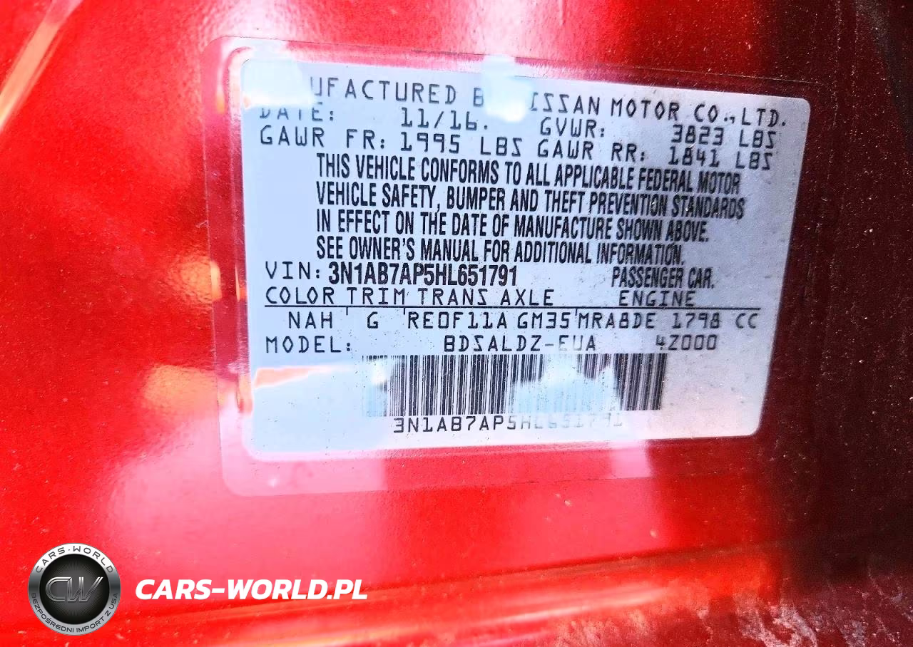 2017 Nissan Sentra Sv VIN:3N1AB7AP5HL651791 - 12