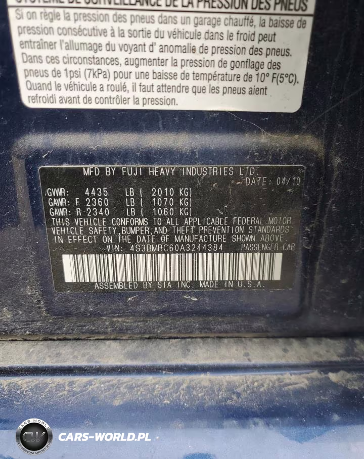 2010 Subaru Legacy 2.5I Premium VIN:4S3BMBC60A3244384 - 12