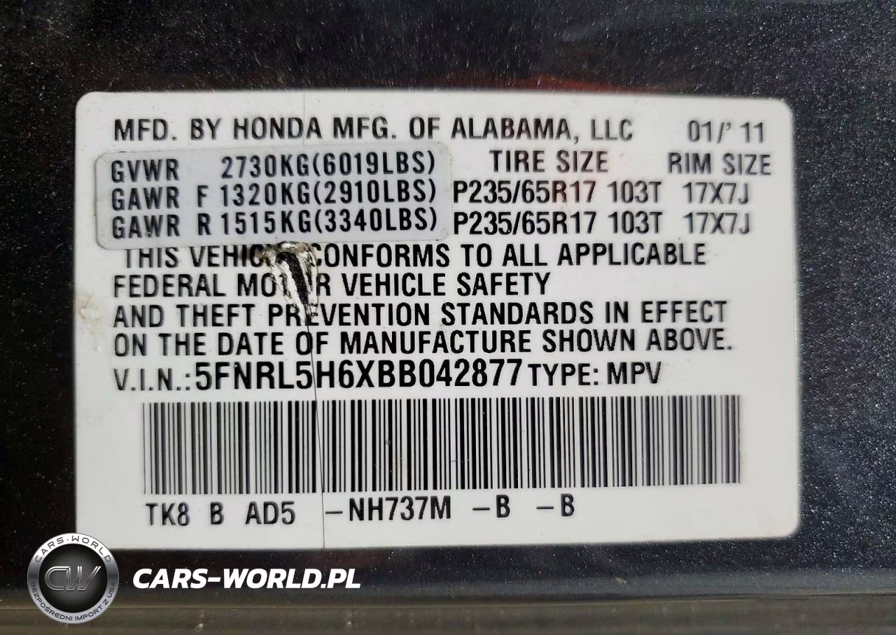 2011 Honda Odyssey Exl VIN:5FNRL5H6XBB042877 - 14