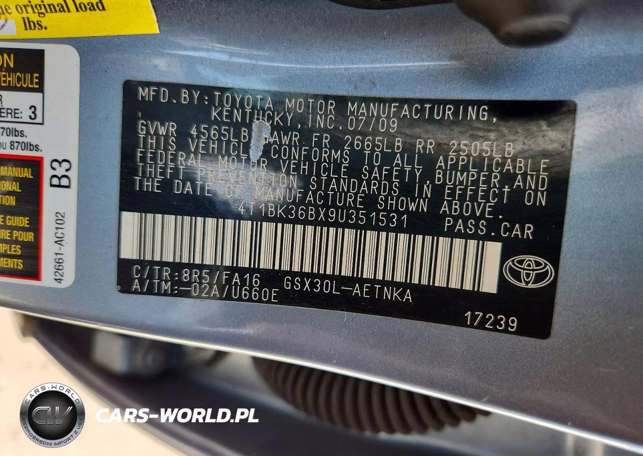 2009 Toyota Avalon Xl VIN:4T1BK36BX9U351531 - 12