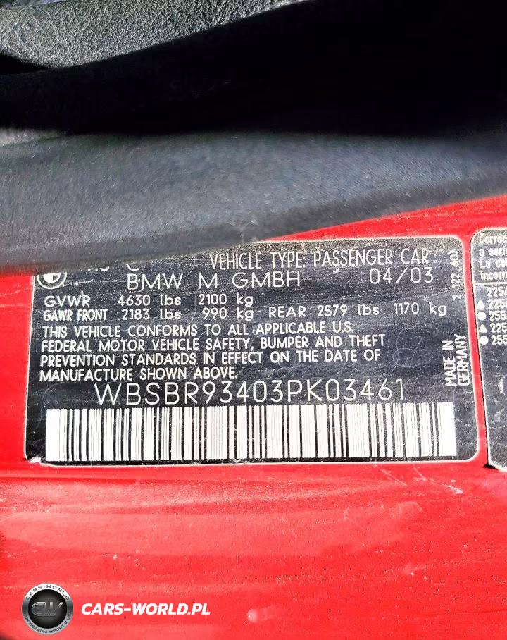 2003 BMW M3 VIN:WBSBR93403PK03461 - 12