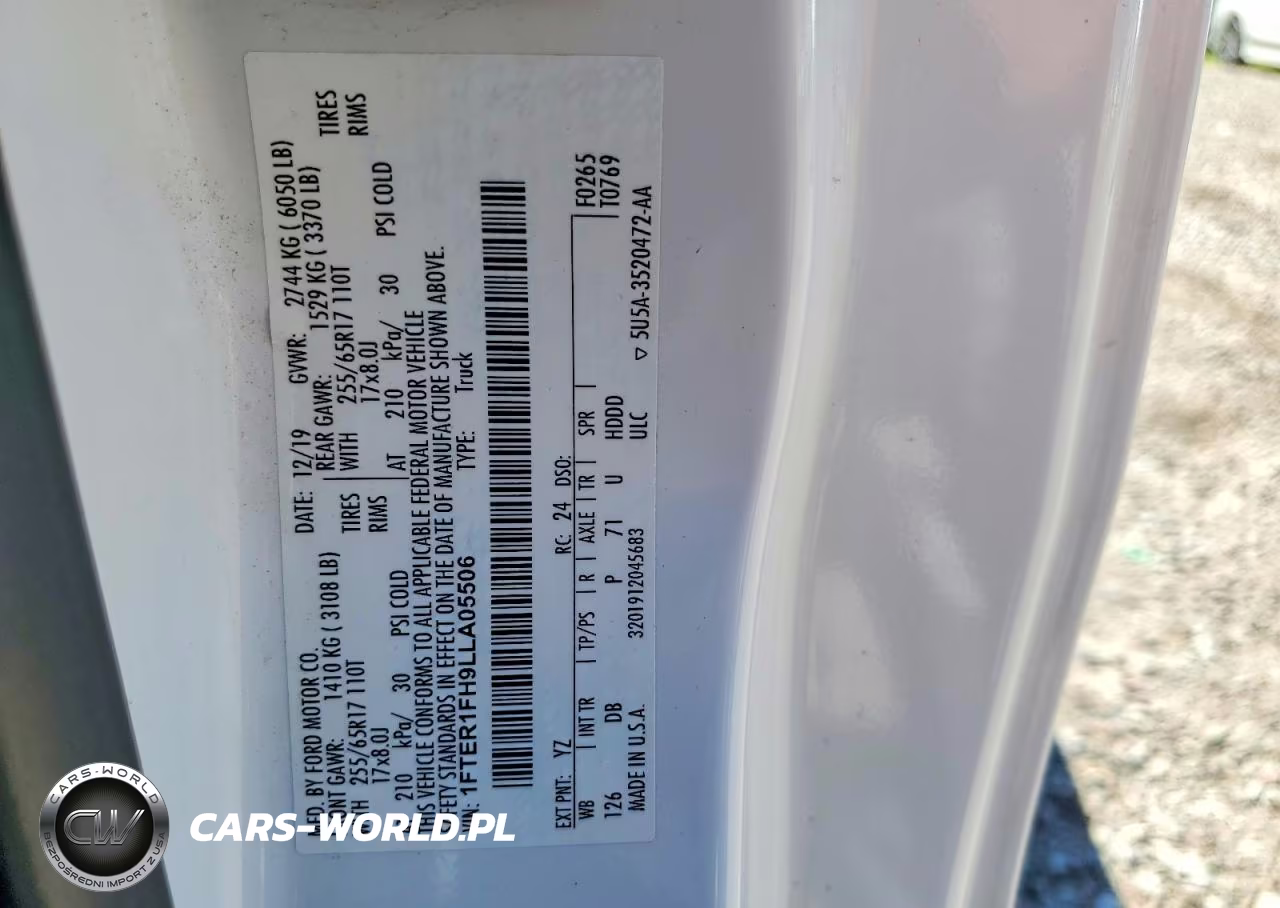 2020 Ford Ranger Xl VIN:1FTER1FH9LLA05506 - 12
