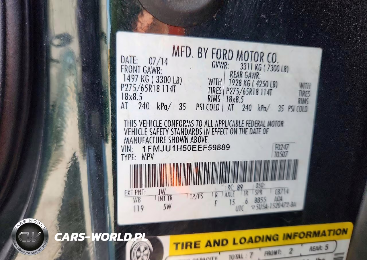 2014 Ford Expedition Xlt VIN:1FMJU1H50EEF59889 - 14