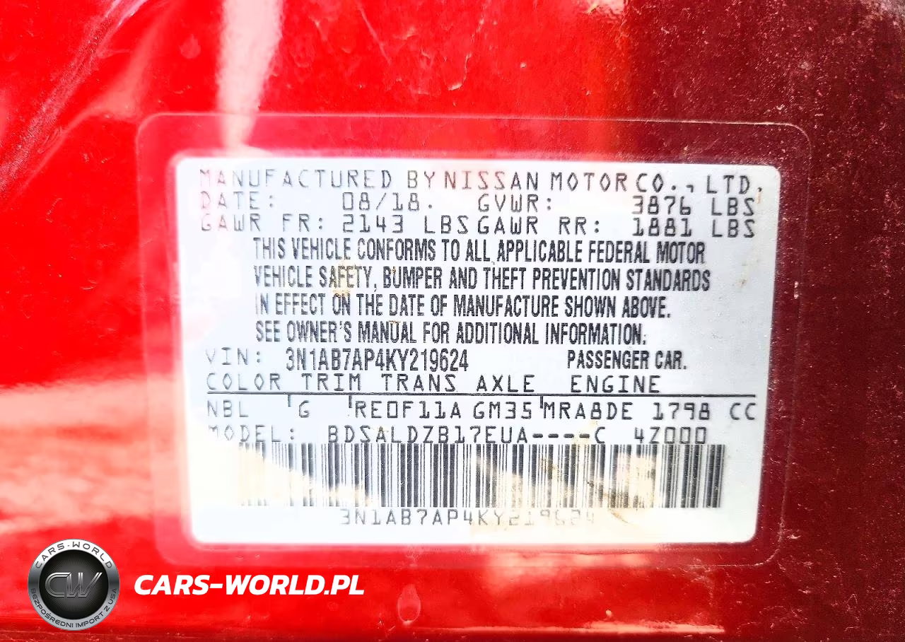 2019 Nissan Sentra Sv VIN:3N1AB7AP4KY219624 - 13