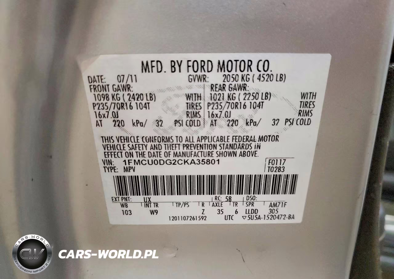 2012 Ford Escape Xlt VIN:1FMCU0DG2CKA35801 - 13