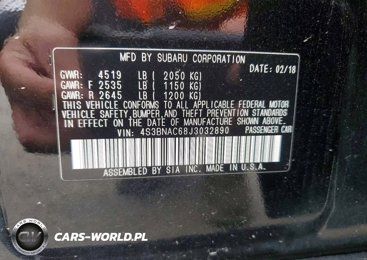 2018 Subaru Legacy 2.5I Premium VIN:4S3BNAC68J3032890 - 12