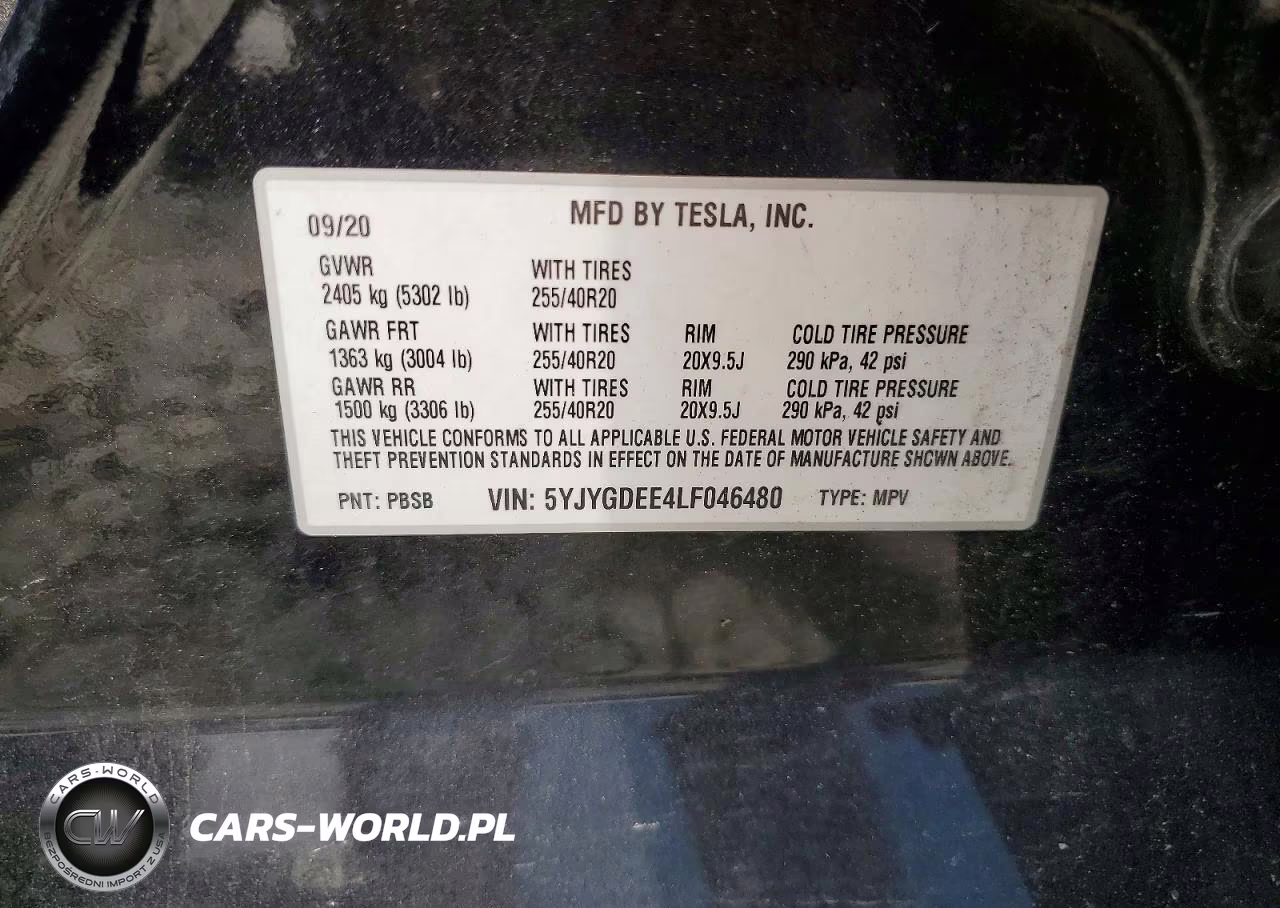 2020 Tesla Model Y VIN:5YJYGDEE4LF046480 - 12