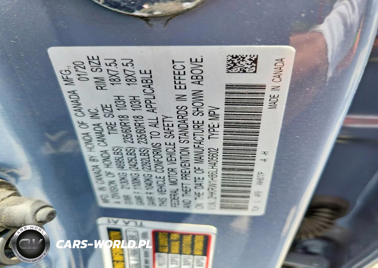 2020 Honda Cr-V Exl VIN:2HKRW1H86LH405602 - 14