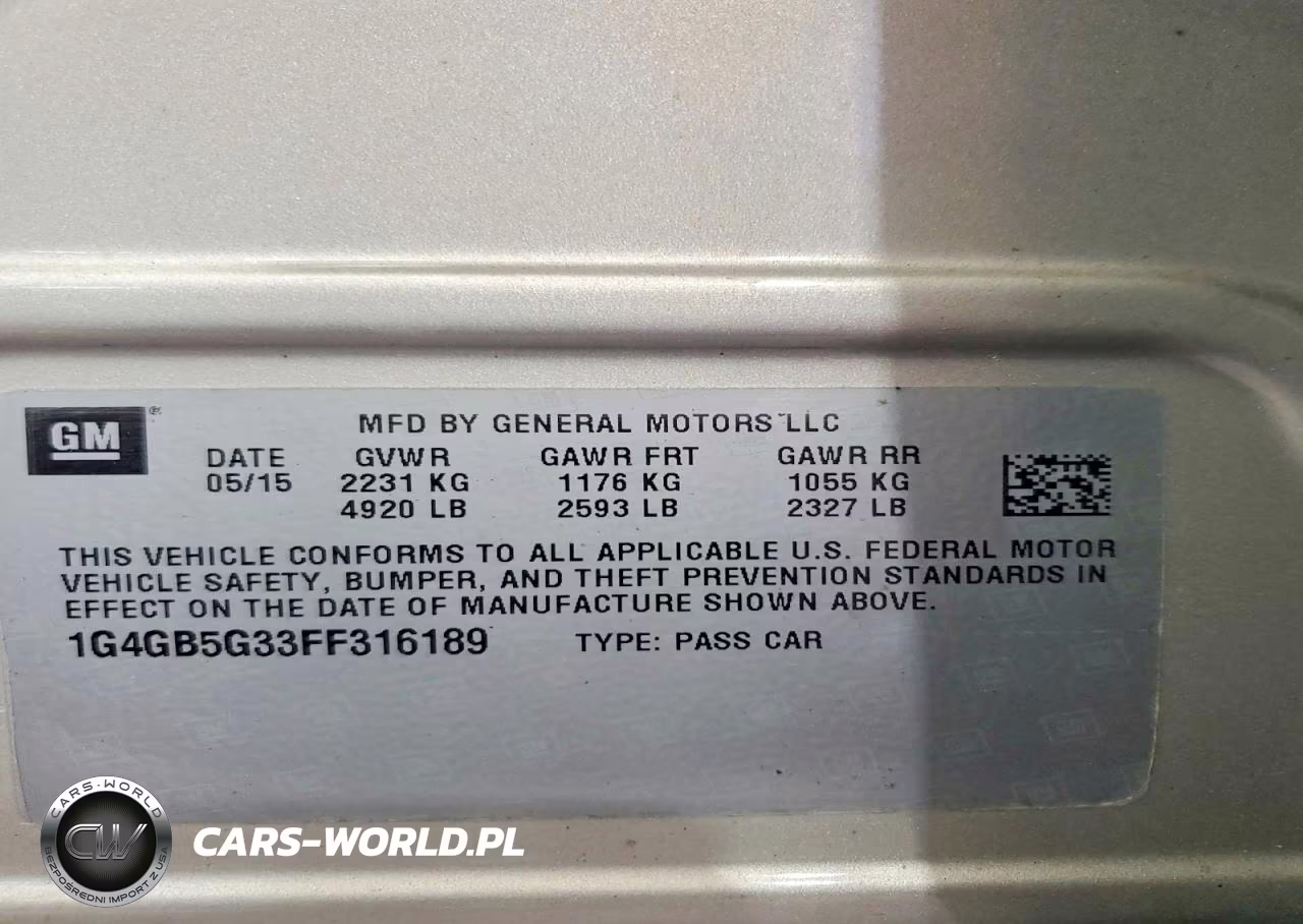 2015 Buick Lacrosse VIN:1G4GB5G33FF316189 - 12