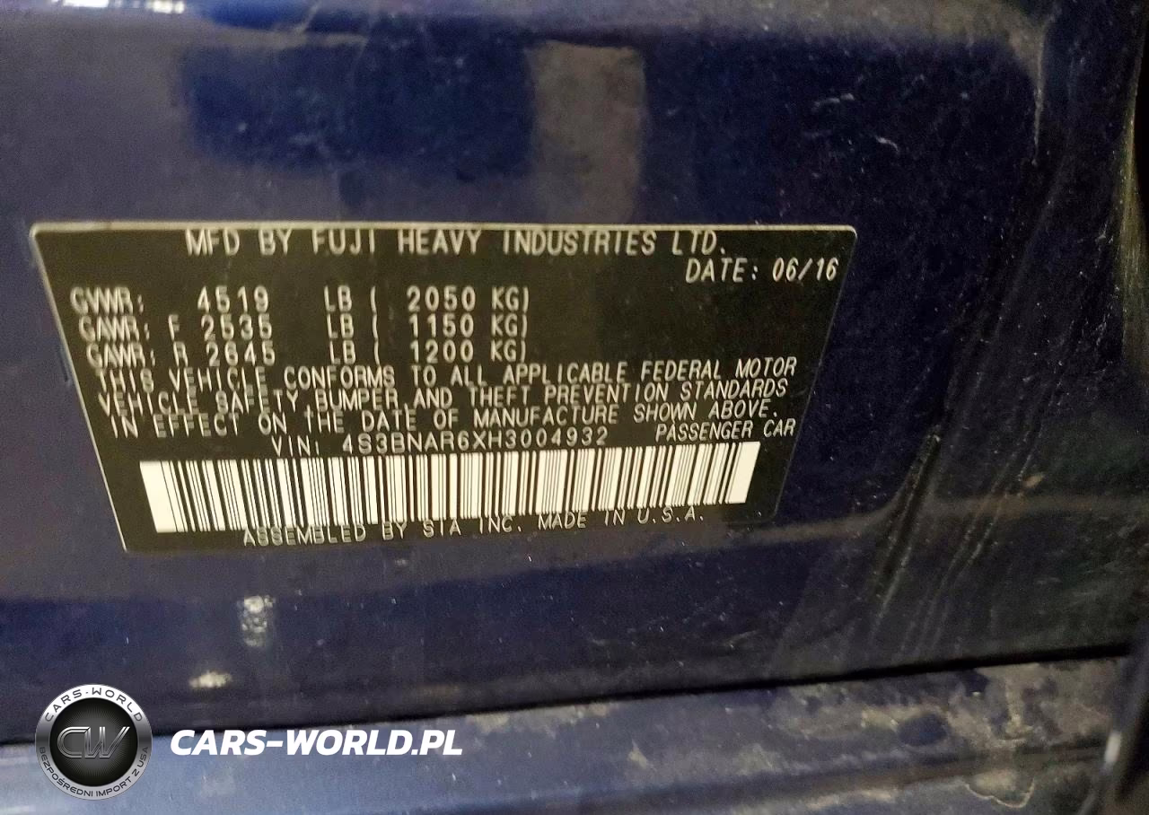 2017 Subaru Legacy Sport VIN:4S3BNAR6XH3004932 - 12