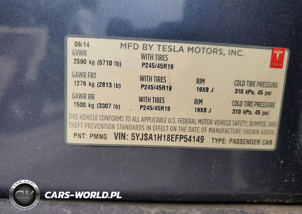 2014 Tesla Model S VIN:5YJSA1H18EFP54149 - 12