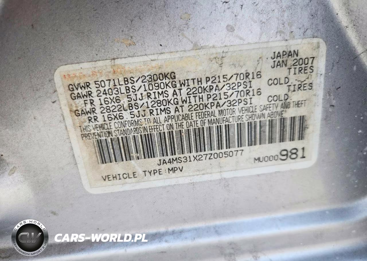 2007 Mitsubishi Outlander Es VIN:JA4MS31X27Z005077 - 13
