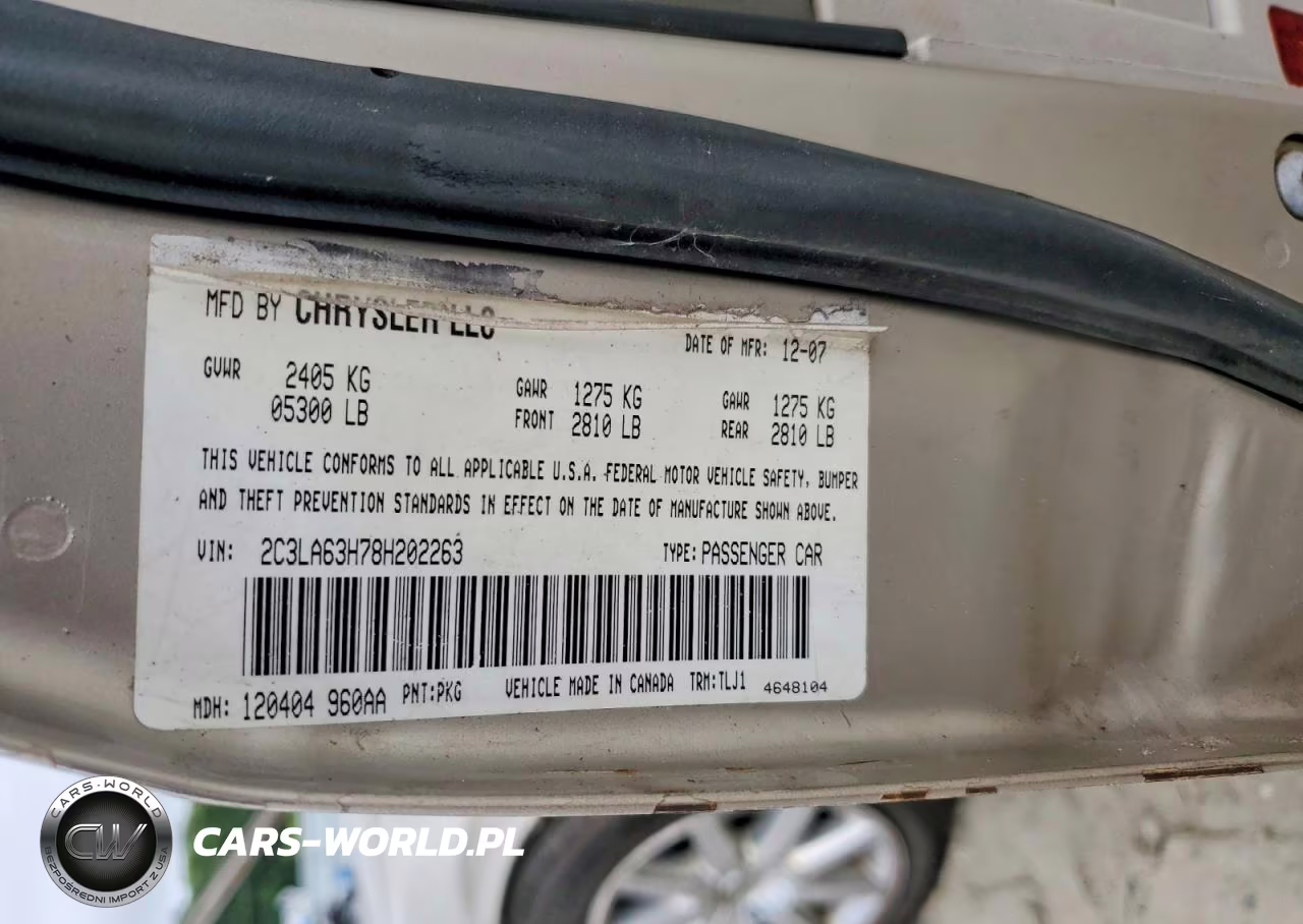 2008 Chrysler 300C VIN:2C3LA63H78H202263 - 12