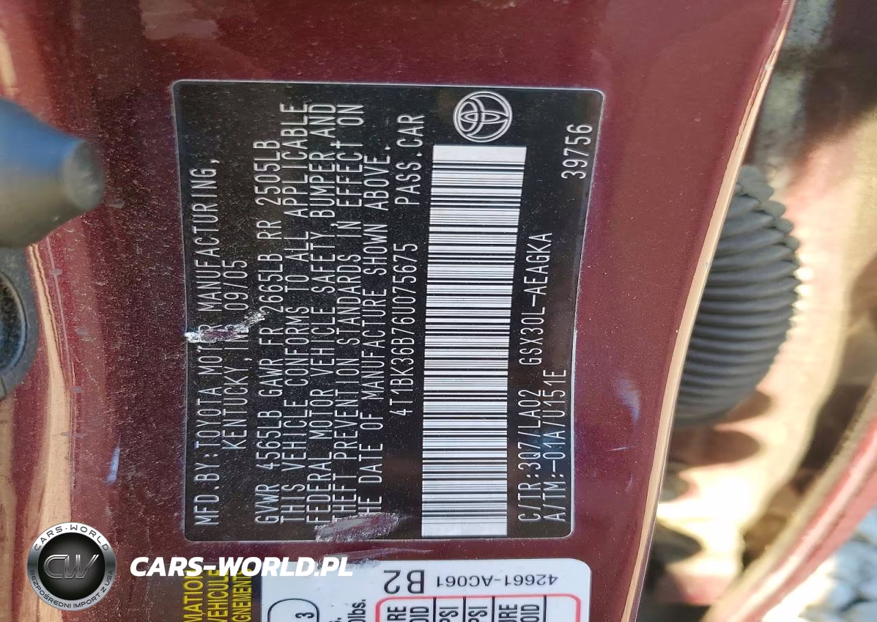 2006 Toyota Avalon Xls VIN:4T1BK36B76U075675 - 12