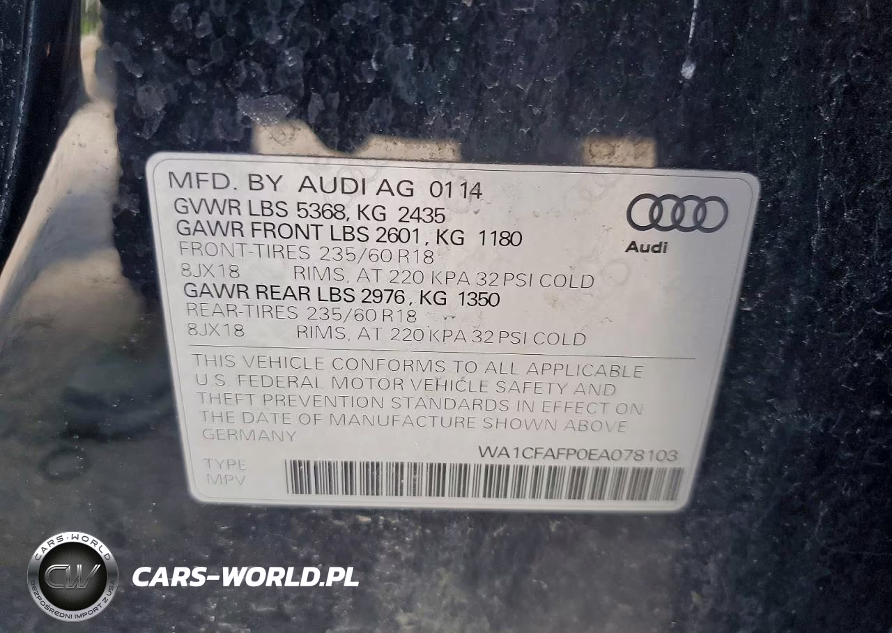 2014 Audi Q5 Premium VIN:WA1CFAFP0EA078103 - 13
