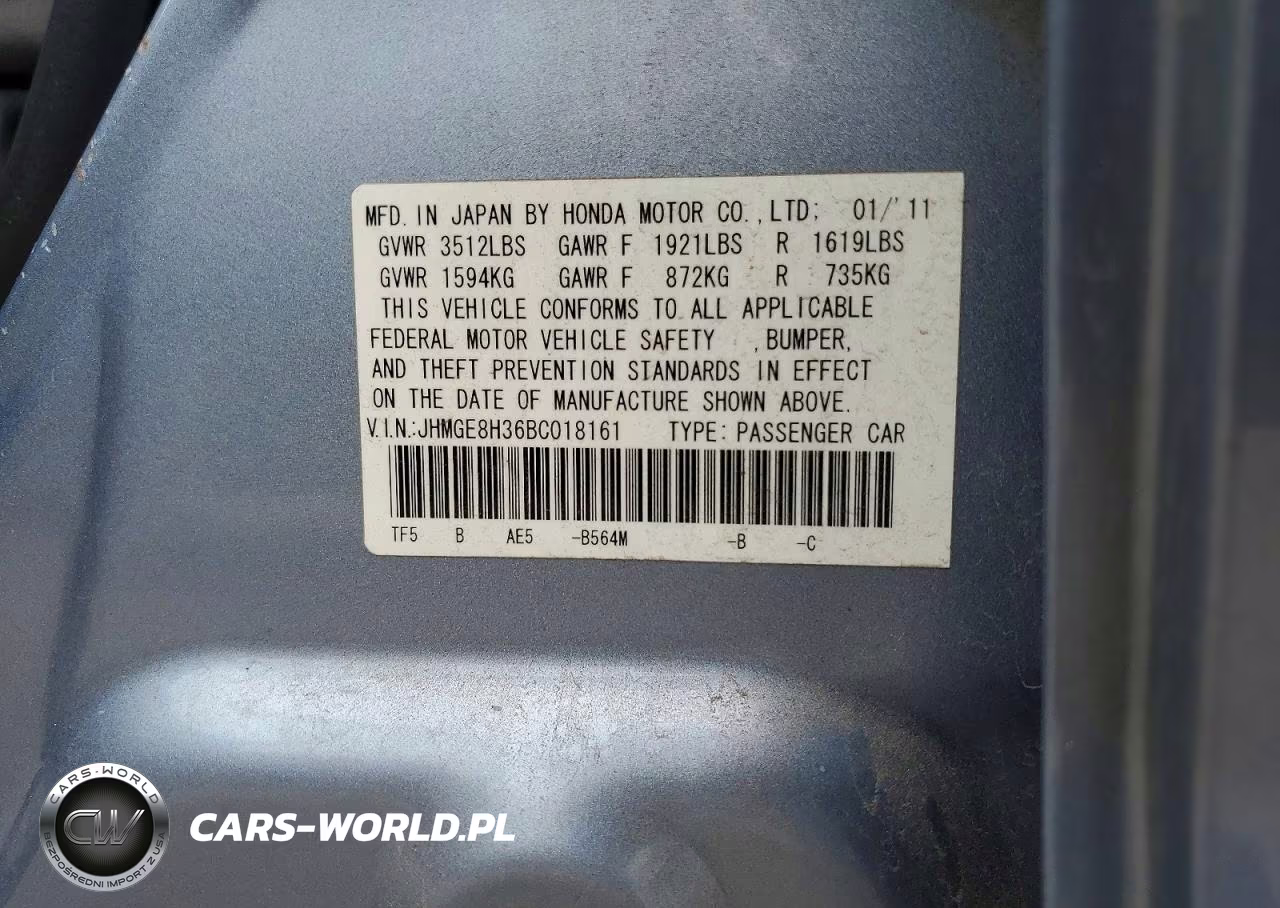 2011 Honda Fit VIN:JHMGE8H36BC018161 - 12