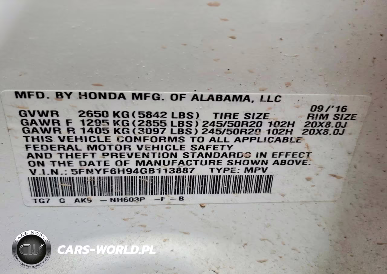 2016 Honda Pilot Touring VIN:5FNYF6H94GB113887 - 13