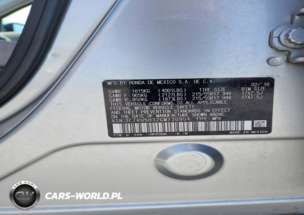 2016 Honda Hr-V Lx VIN:3CZRU5H32GM730954 - 12