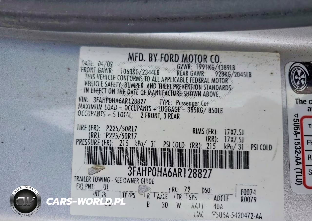 2010 Ford Fusion Se VIN:3FAHP0HA6AR128827 - 13