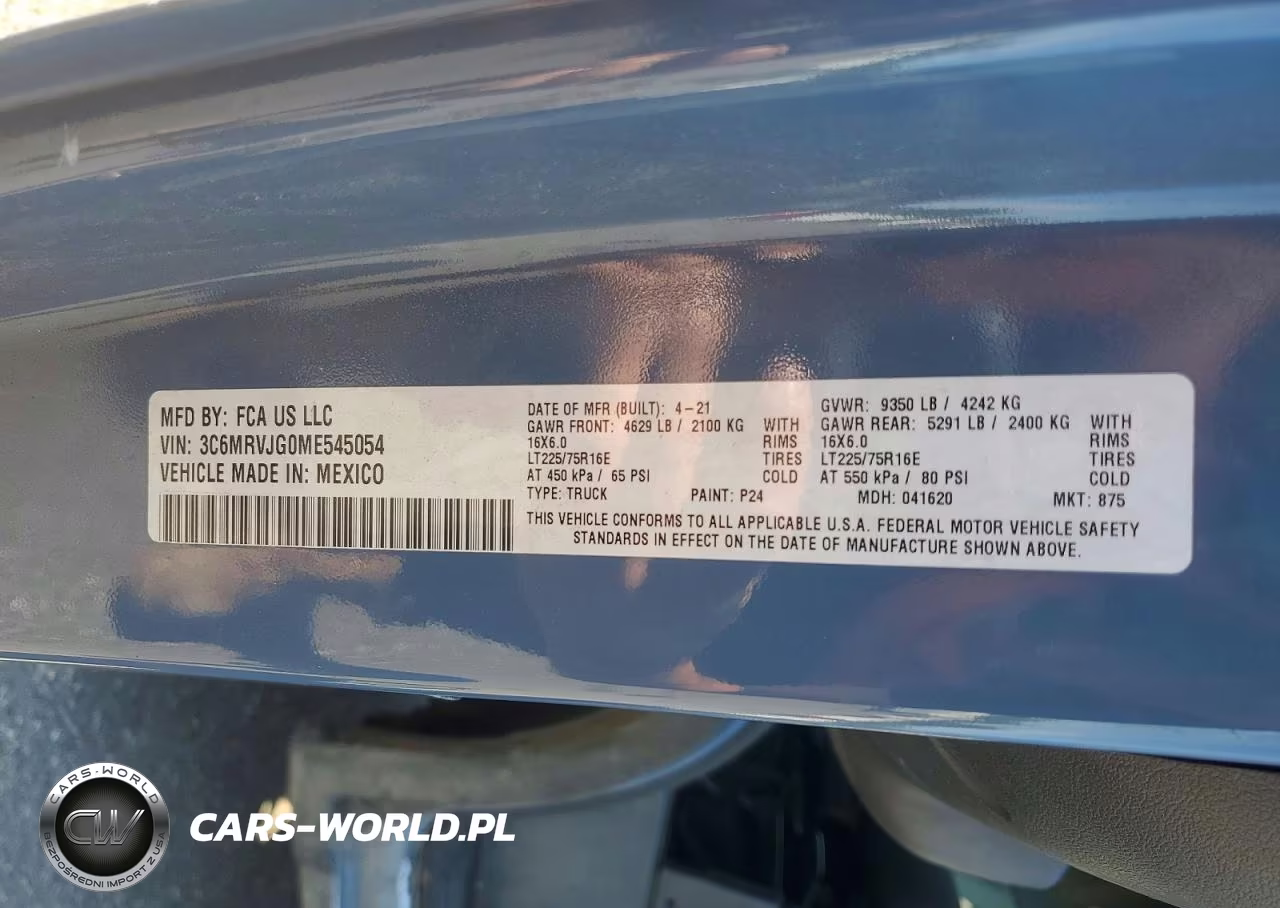 2021 Ram Promaster 3500 3500 High VIN:3C6MRVJG0ME545054 - 13