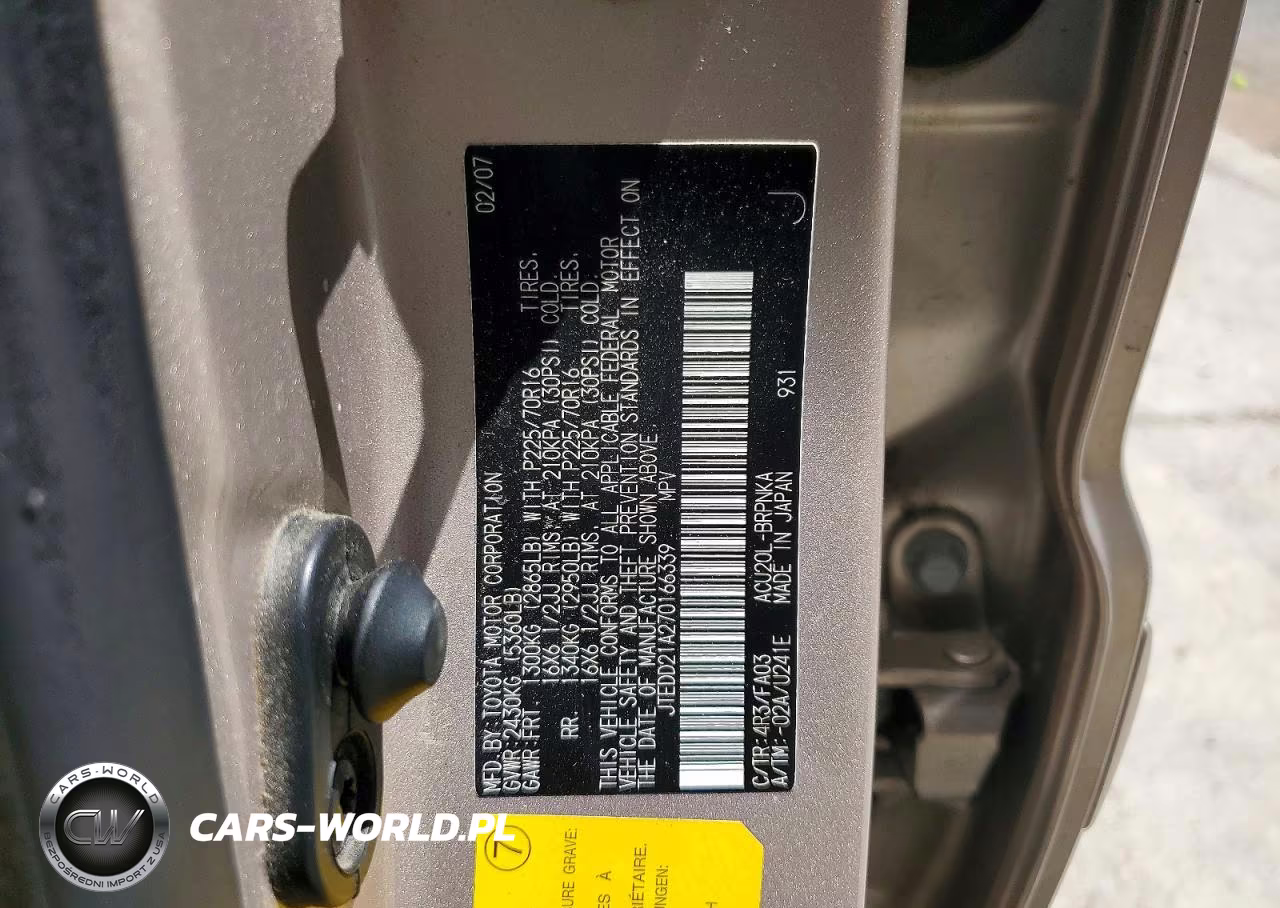 2007 Toyota Highlander Base VIN:JTEDD21A270166339 - 12