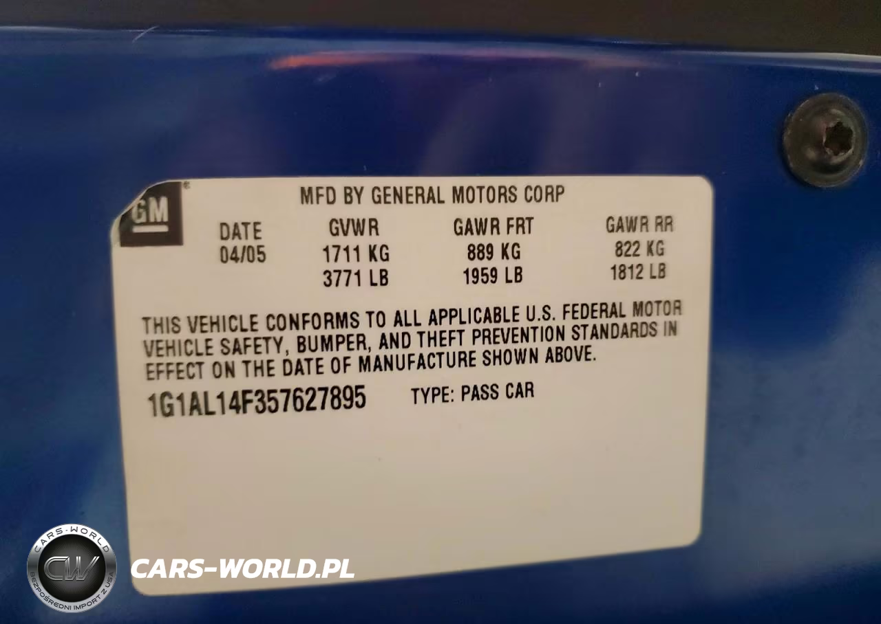 2005 Chevrolet Cobalt Ls VIN:1G1AL14F357627895 - 12