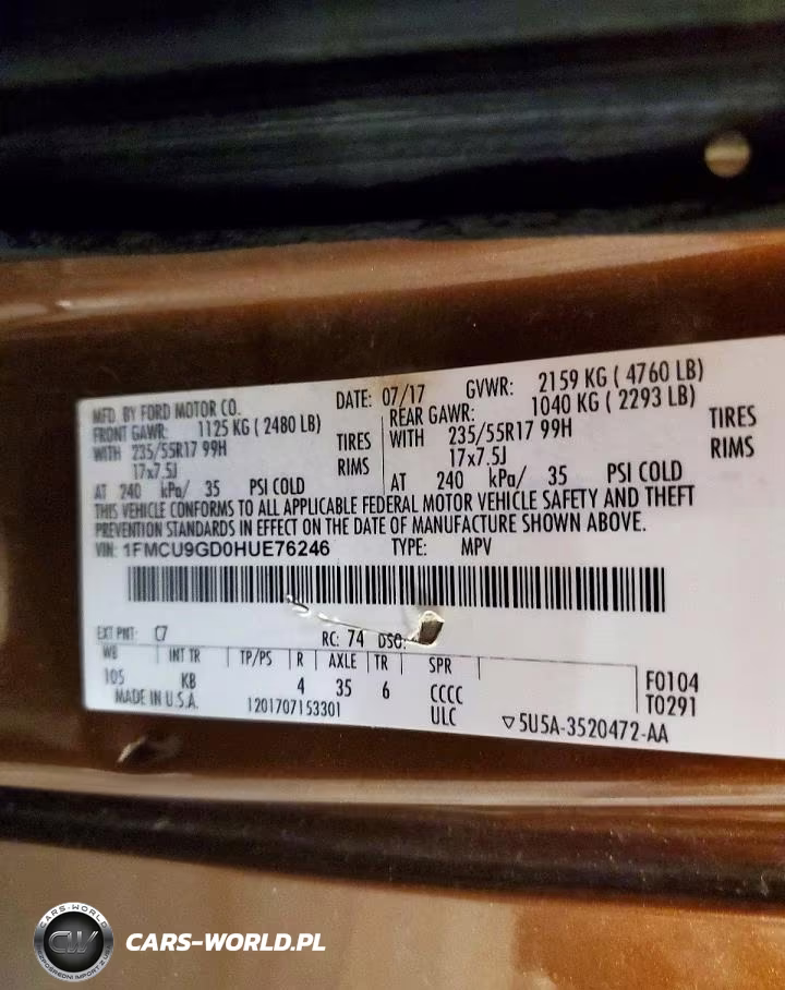 2017 Ford Escape Se VIN:1FMCU9GD0HUE76246 - 13