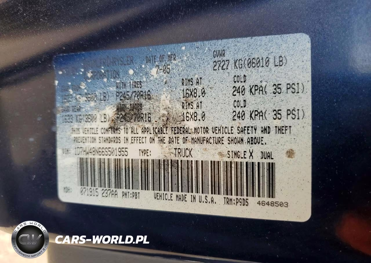 2006 Dodge Dakota Quad Slt VIN:1D7HW48N66S501955 - 12