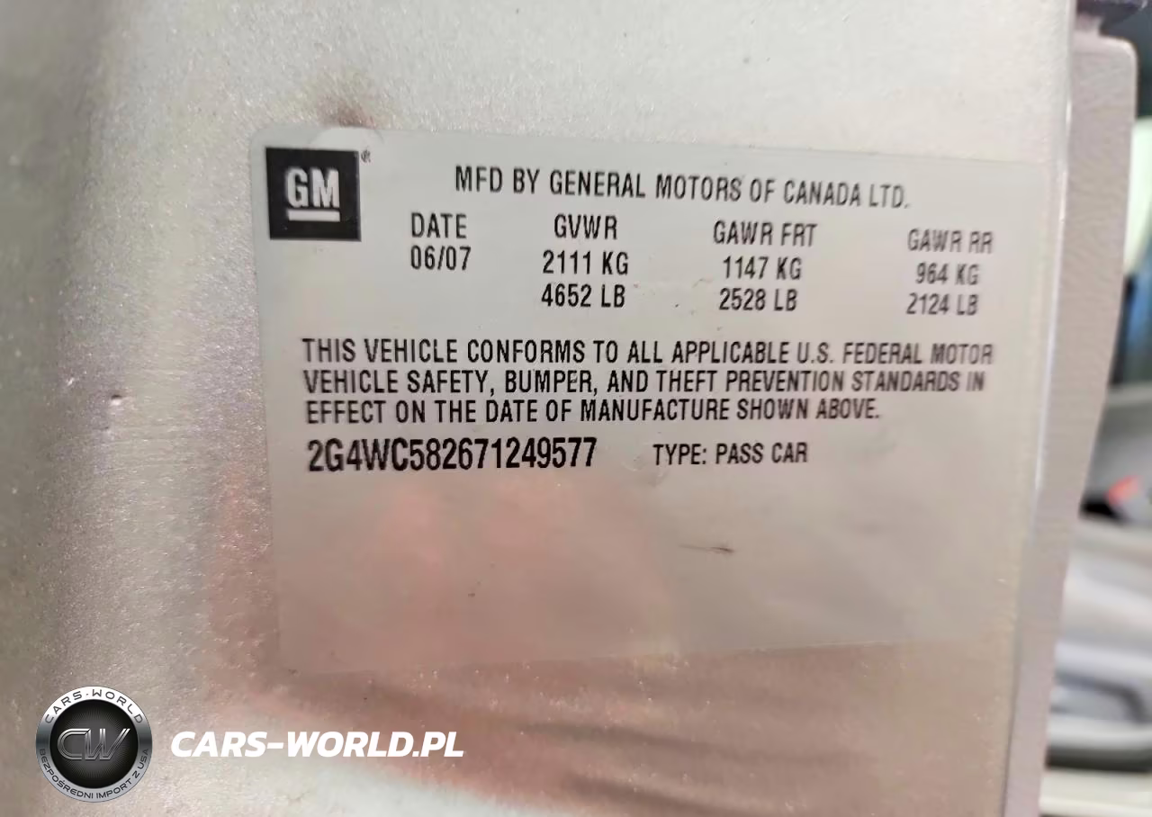 2007 Buick Lacrosse Cx VIN:2G4WC582671249577 - 12