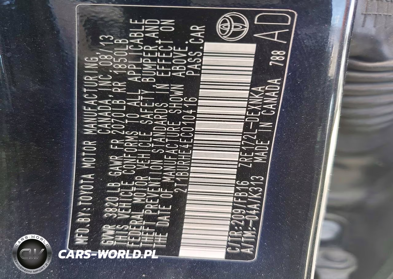 2014 Toyota Corolla Le Plus VIN:2T1BURHE4EC010416 - 13