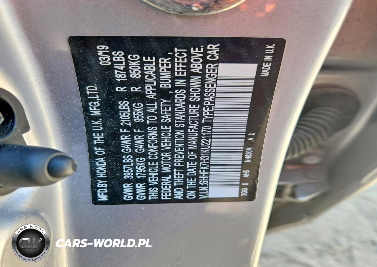 2019 Honda Civic Lx VIN:SHHFK7H31KU221170 - 12