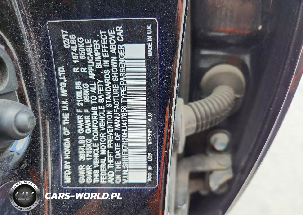 2017 Honda Civic Lx VIN:SHHFK7H20HU417956 - 13