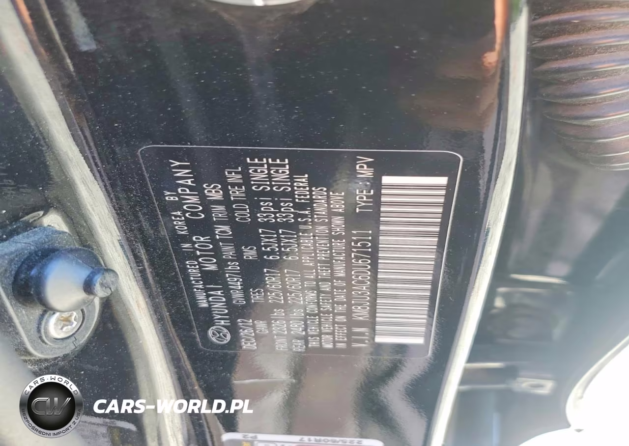 2013 Hyundai Tucson Gls VIN:KM8JU3AC6DU671511 - 13