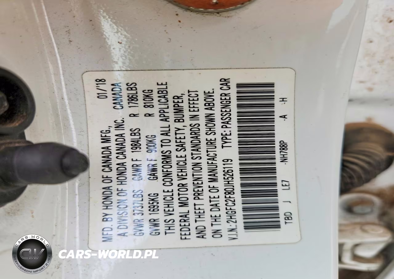2018 Honda Civic Ex VIN:2HGFC2F80JH526119 - 12