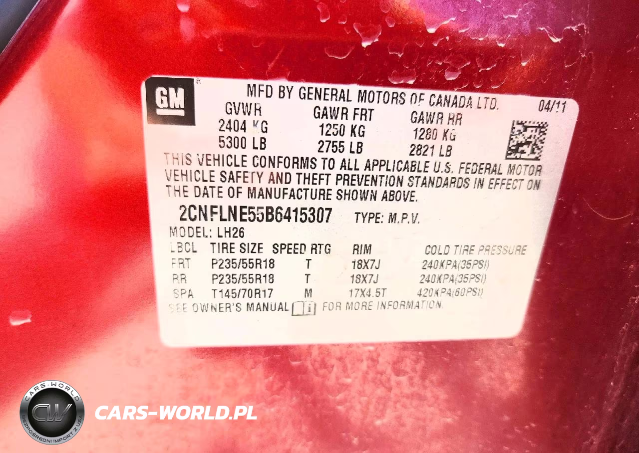 2011 Chevrolet Equinox Lt VIN:2CNFLNE55B6415307 - 13