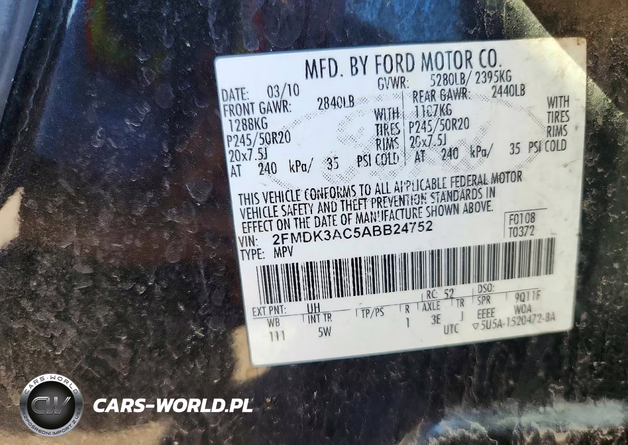 2010 Ford Edge Sport VIN:2FMDK3AC5ABB24752 - 14