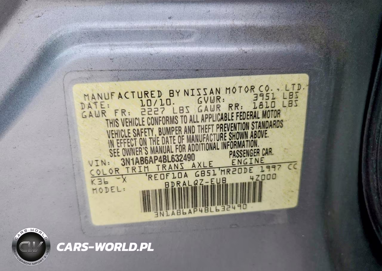 2011 Nissan Sentra 2.0 VIN:3N1AB6AP4BL632490 - 12