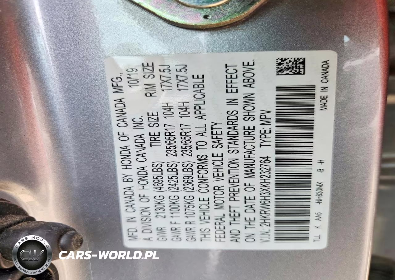 2019 Honda Cr-V Lx VIN:2HKRW6H3XKH232764 - 13