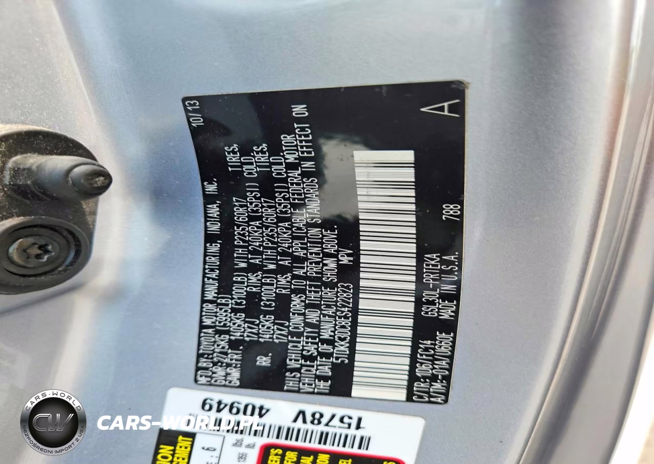 2014 Toyota Sienna Le VIN:5TDKK3DC8ES422823 - 13