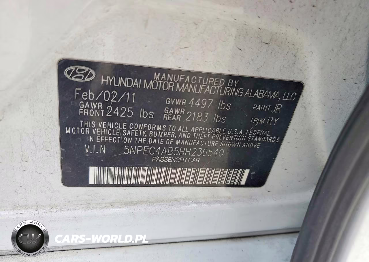 2011 Hyundai Sonata Limited 2.0T VIN:5NPEC4AB5BH239540 - 12